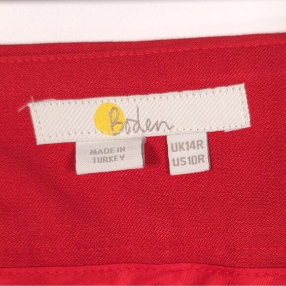 Boden Women’s Straight Wide Leg Trousers Pants Red Viscose Cotton R0249 Size 10R - Picture 3 of 12